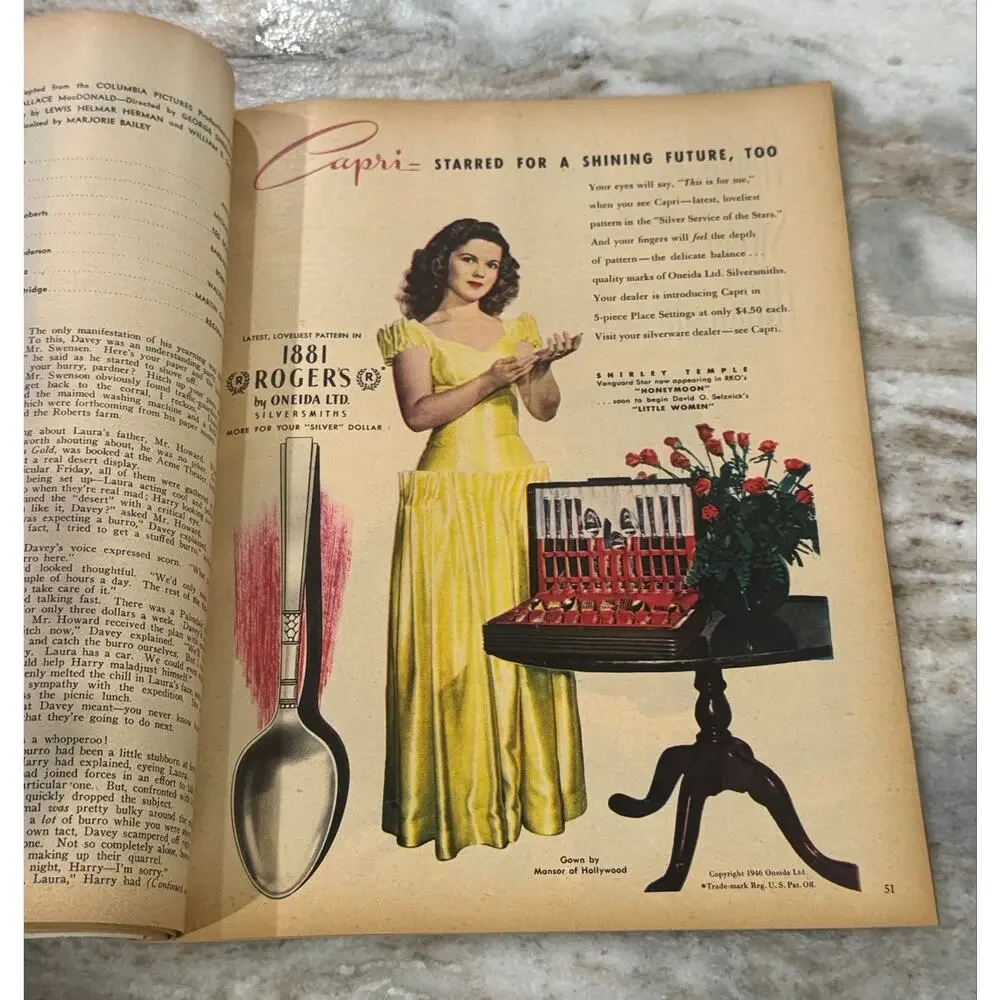 Vtg Screen Romances Magazine Sept. 1946 Alan Ladd Ads Fashion +